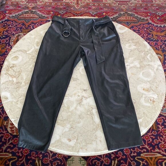 NWOT Lucy Paris Londyn Faux Leather Belted Ankle Pants - Picture 11 of 16